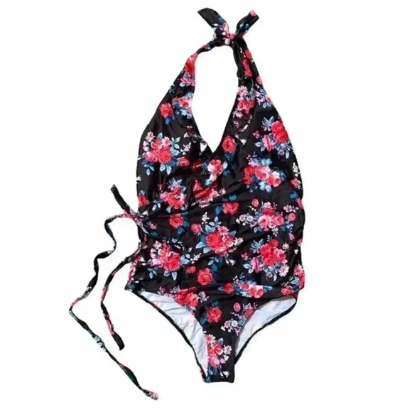 Verano Playa Halter Floral One Piece - Picture 1 of 6